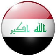 Iraq Round Glass Button