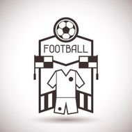 Sports label with football symbols