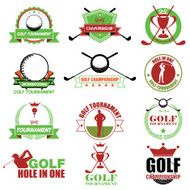 Set of vintage golf labels badges and emblems Vector Illustrat