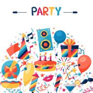 Celebration background with party icons and objects N4