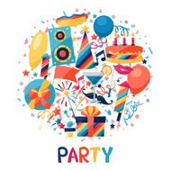 Celebration background with party icons and objects N5