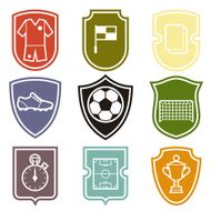 Set of sports labels with soccer football symbols N4
