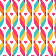 Design elements - colorful waves with small hearts N2