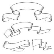 Set old vector banners hand drawn style N2