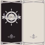 menu with the wheel anchor and fish skeleton