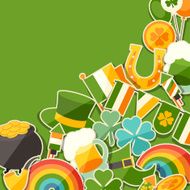 Saint Patrick&#039;s Day greeting card with stickers