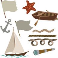 different vector nautical elements