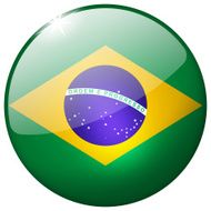 Brazil Round Glass Button