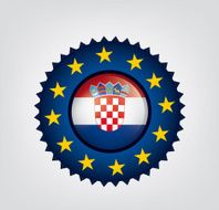 Made in Croatia EU seal Croatian Flag (vector art)