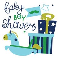 Baby shower card for boy