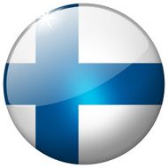 Finland Round Glass Button