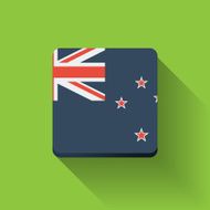 Button with flag of New Zealand