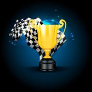 Golden Trophy and Flag