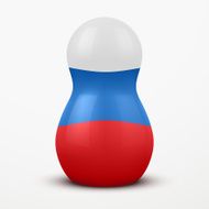 Russian tradition matrioshka dolls in flag style