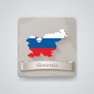 Icon of Slovenia map with flag Vector illustration