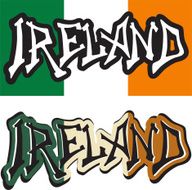 Ireland word graffiti different style