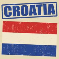 Croatia grunge flag and stamp