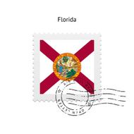 State of Florida flag postage stamp