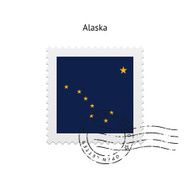 State of Alaska flag postage stamp