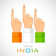 Hand with voting sign of India N3