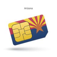 State of Arizona phone sim card with flag