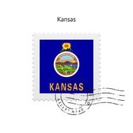State of Kansas flag postage stamp