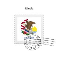 State of Illinois flag postage stamp