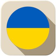 Ukraine Flag Button Icon Modern N3