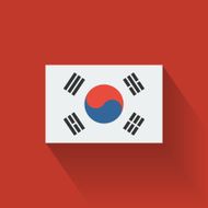Flat flag of South Korea