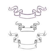 blank hand drawn artistic banners for titles