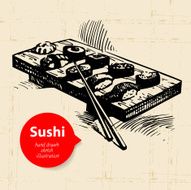 Hand drawn sushi illustration N2