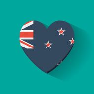 Heart-shaped icon with flag of New Zealand
