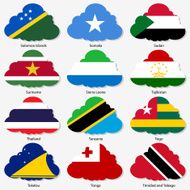 Set Flags in form clouds Vector illustration number 15