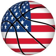 Basketball ball with USA flag on white N2