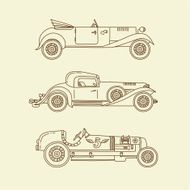 Vector vintage sport racing cars