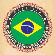 Vintage label cards of Brazil flag