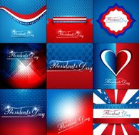President Day in United States of America collection colorful background