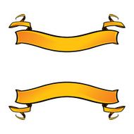 Two vector golden heraldic ribbons