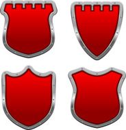 red metallic shield set 2