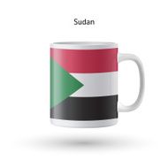 Sudan flag souvenir mug on white background N2