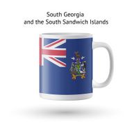 South Georgia and Sandwich Islands flag souvenir mug on white N2