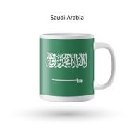 Saudi Arabia flag souvenir mug on white background N2