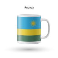 Rwanda flag souvenir mug on white background N2