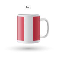 Peru flag souvenir mug on white background N2