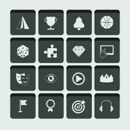 vector set of entertainment and leisure activity icons N4