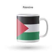 Palestine flag souvenir mug on white background N2