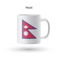 Nepal flag souvenir mug on white background N2