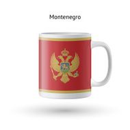 Montenegro flag souvenir mug on white background N2