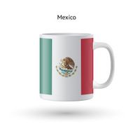 Mexico flag souvenir mug on white background N2