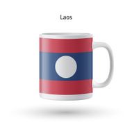 Laos flag souvenir mug on white background N2